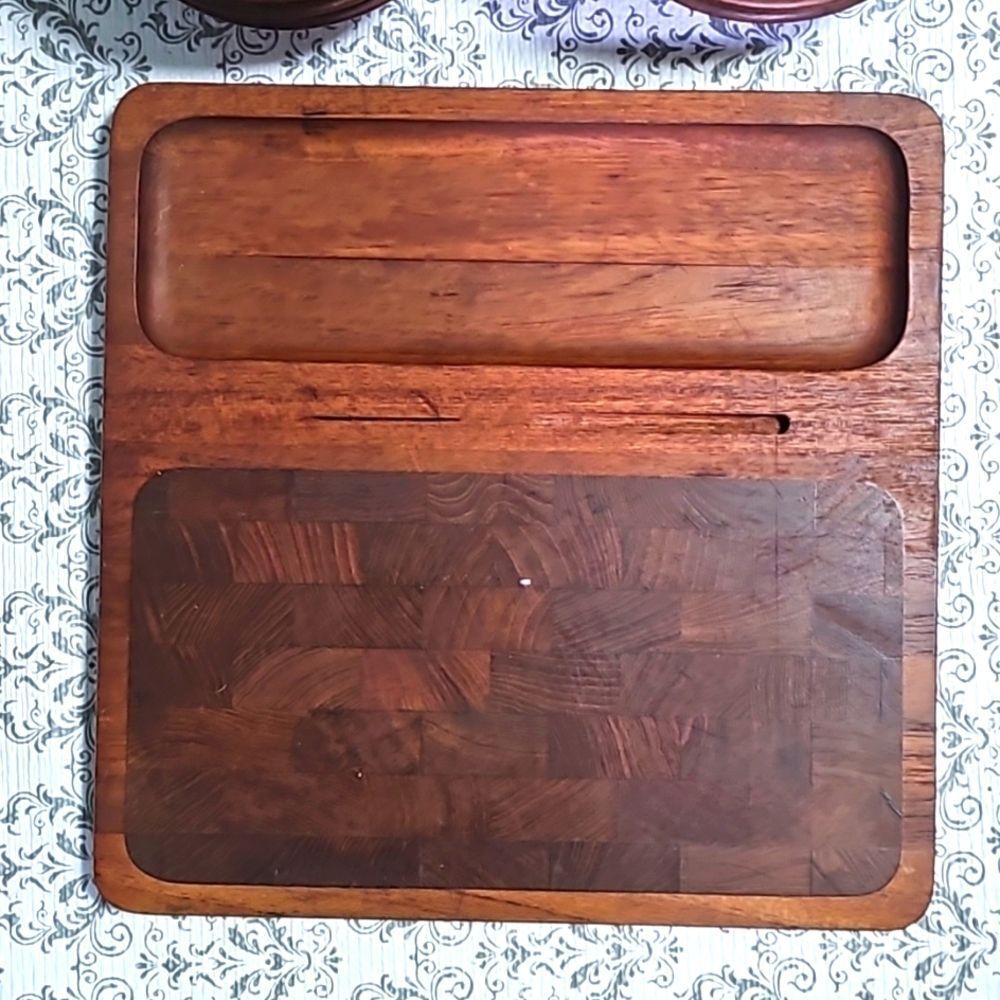 Vintage Denmark MCM Teak Wood 12 Piece Cutting Board Bowl Set